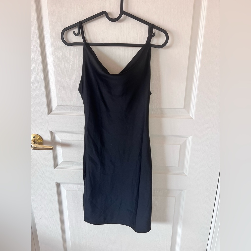 urban outfitters silk dress black